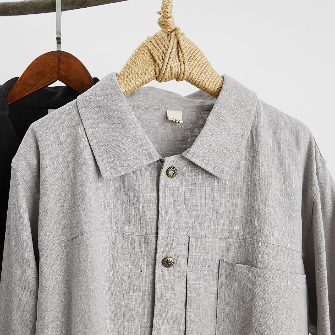 Cotton Linen Casual Jacket, Men's Long Sleeve Jacket