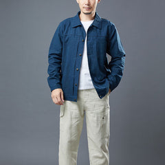 Cotton Linen Casual Jacket, Men's Long Sleeve Jacket