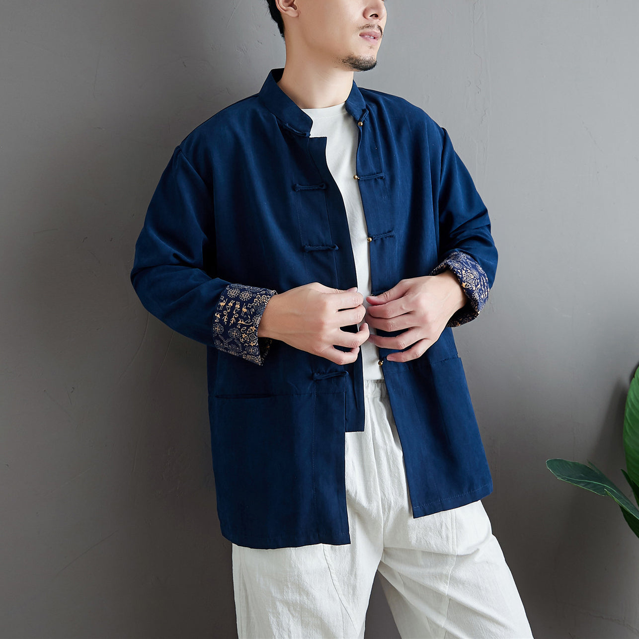 Chinese Cotton and Linen Casual Jacket, Chinese Frog Button Jacket, Bruce Lee Kung Fu Jacket