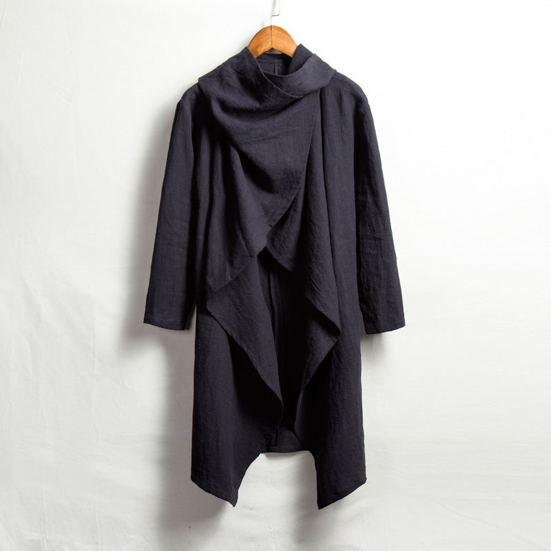 Men's Vintage Cotton-Linen Jacket, Cotton-Linen Cape