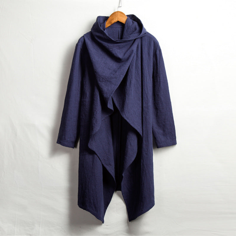 Men's Vintage Cotton-Linen Jacket, Cotton-Linen Cape