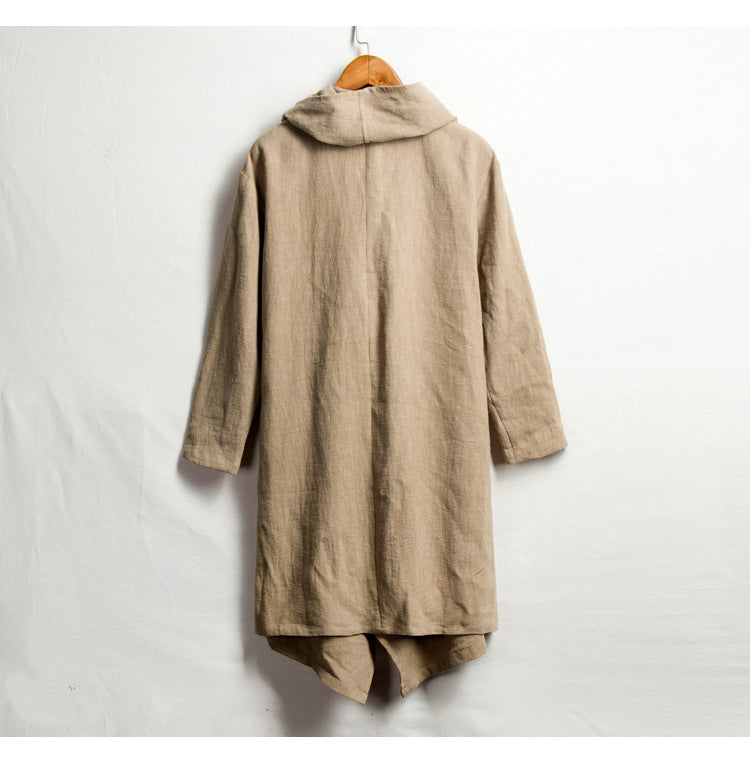 Men's Vintage Cotton-Linen Jacket, Cotton-Linen Cape